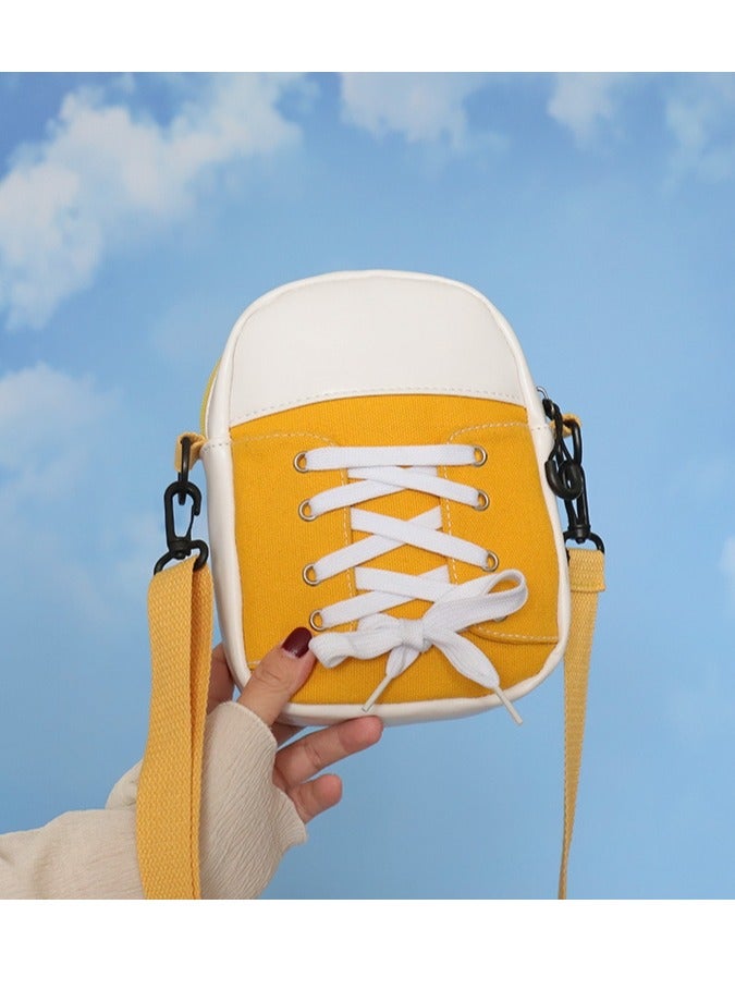 OASIS-TH Women Shoulder Crossbody Bag Multifunction Phone Diagonal Bags with Adjustable Strap Sneaker Shape Yellow - Image 2