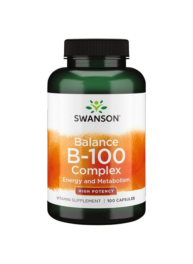 SWANSON Vitamin B100 Vitamin Supplement Promoting Energy & Metabolism Support High Potency Formula Supporting Heart Health Brain Health & Nervous Function (100 Capsules) - Image 2