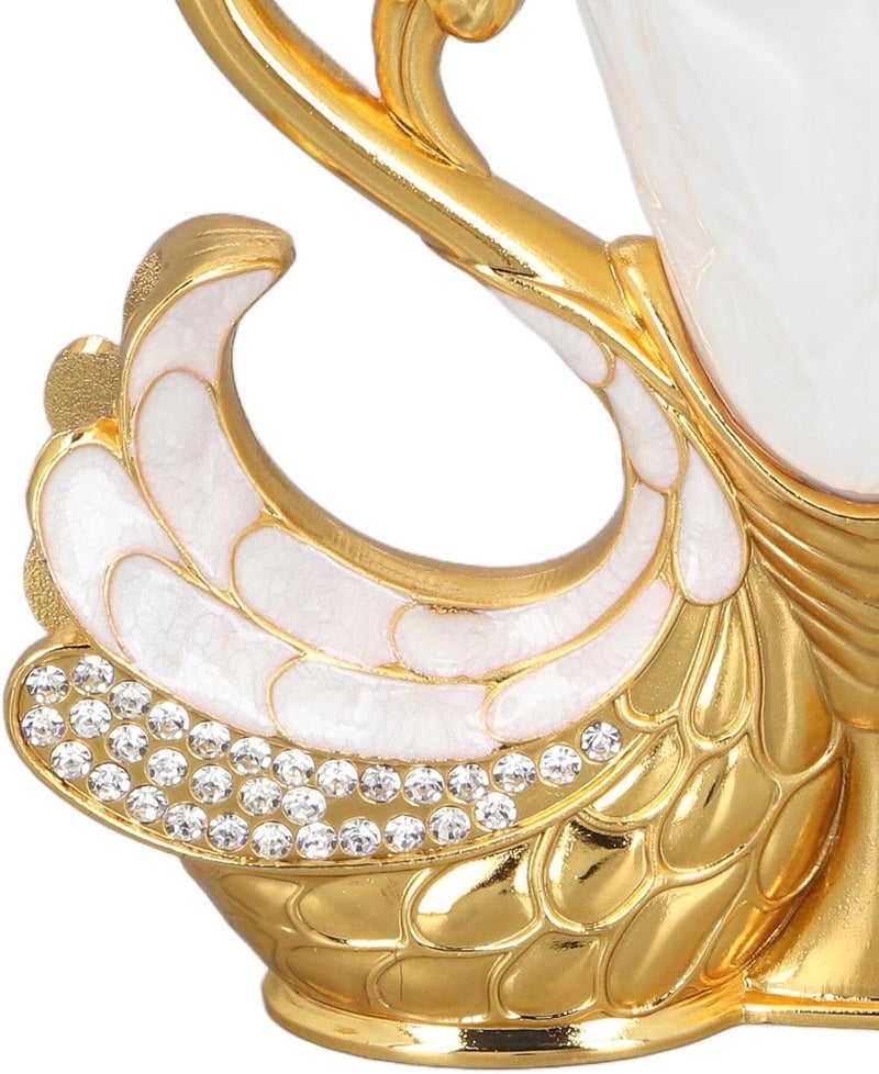 Swan Shape Spoon Holder with 6 Spoons, Elegant Zinc Alloy Dinnerware Set for Coffee Fruits Desserts, Mirror Polished Craft (#1) - Image 4