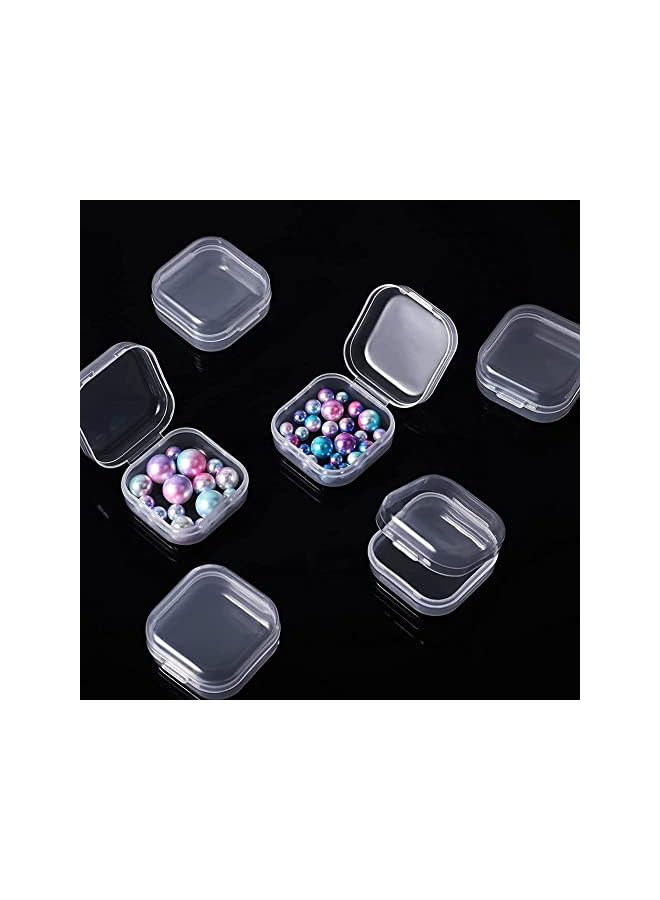 KASTWAVE Box, 6 Pack Small Clear Plastic Storage Containers with Hinged Lids for Organizing, Mini Beads Storage Containers Box for Jewelry, Hardware, Crafts, Pills, Tiny Beads (1.37 x 1.37 x 0.7 in) - Image 1
