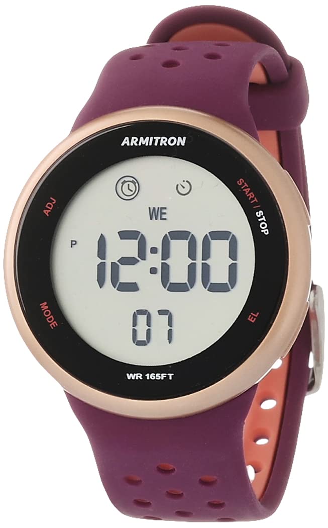 Armitron Sport Unisex Digital Chronograph Silicone Strap Watch, 40/8423 - Image 1