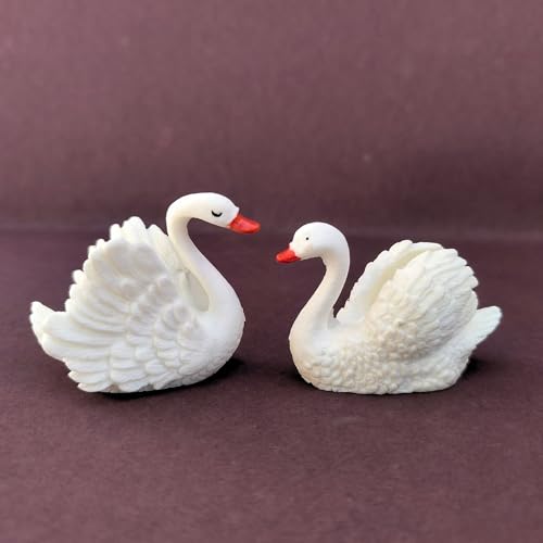 CraftVatika Swan Couple Showpiece Gift, Duck Couple Miniature Showpiece Gift for Valentine Day, Home Decor Items, Table Decoration Items, Birthday (Type 3), White - Image 2
