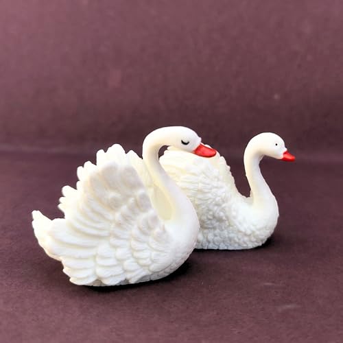 CraftVatika Swan Couple Showpiece Gift, Duck Couple Miniature Showpiece Gift for Valentine Day, Home Decor Items, Table Decoration Items, Birthday (Type 3), White - Image 3