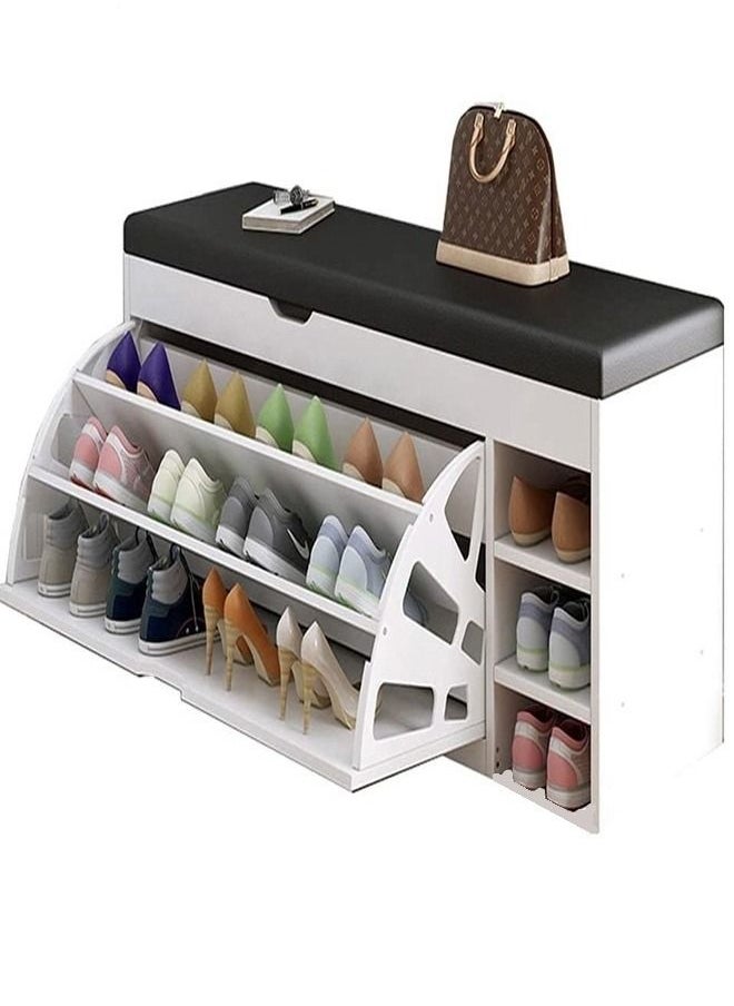 fashionhome - Shoe Cabinet with Changing Stool 100 x 33 x 51 cm - Image 1