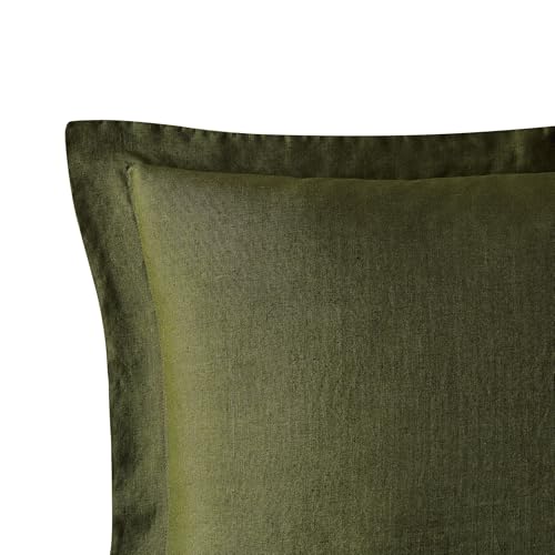 Brooklyn Loom Linen Duvets Olive Green Linen 3-Piece King Duvet Set, Solid Color Themed, for Men and Women, Oeko-TEX Certified Confidence - Image 4