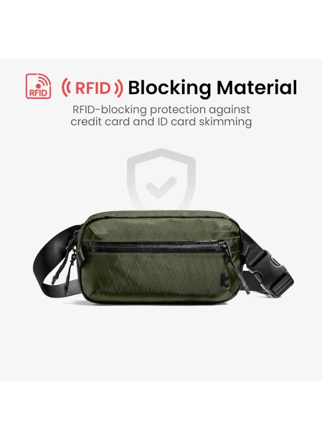 Tomtoc حقيبة سلاينغ أفياتور-T35 سعة 1.5 لتر مع حجب RFID، حقيبة صدر كتف عابرة للرجال والنساء، حقيبة خفيفة مقاومة للماء للاستخدام اليومي والسفر - Image 4
