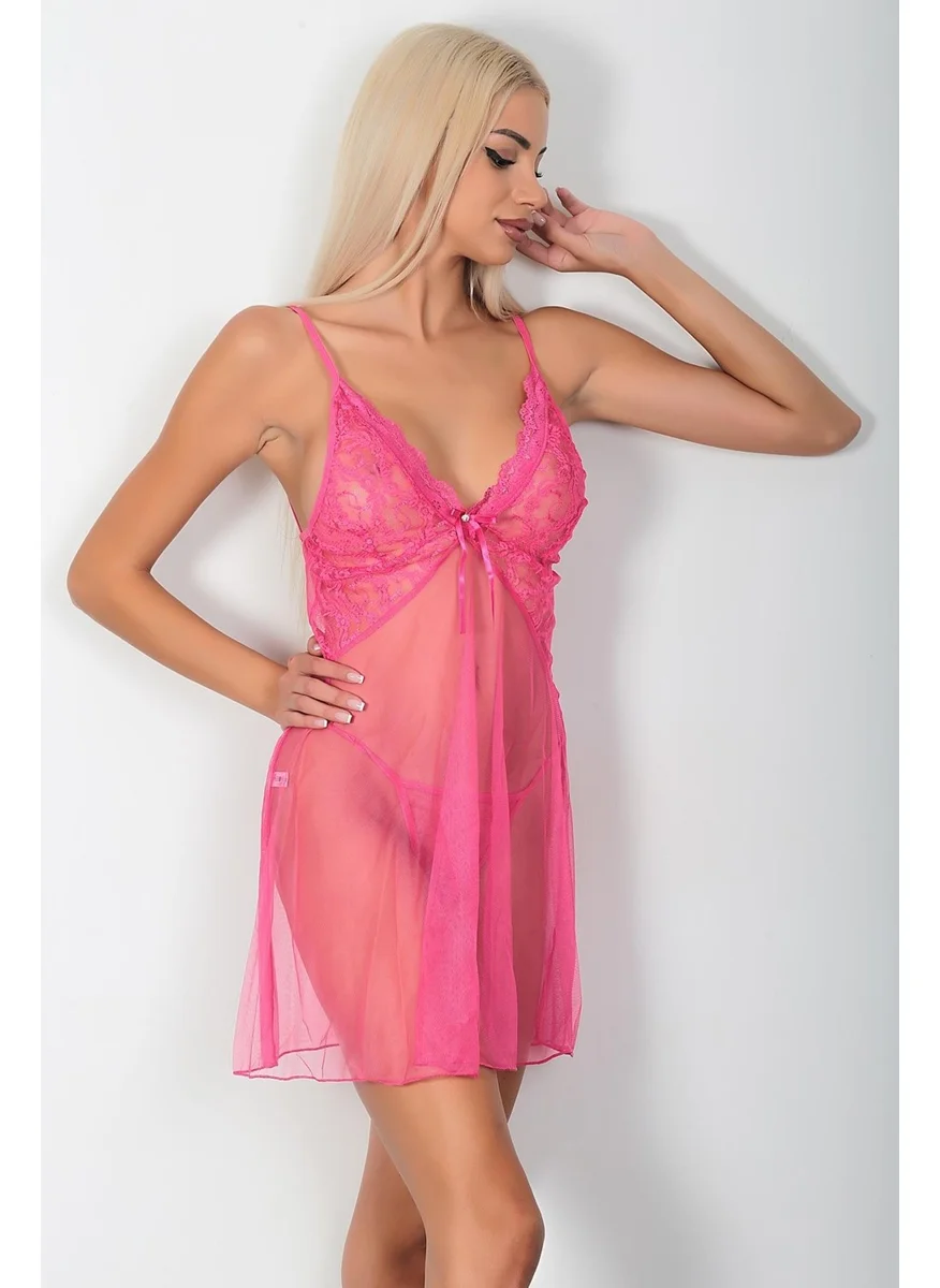 Phevos Lace Detailed 2-Piece Nightgown Set