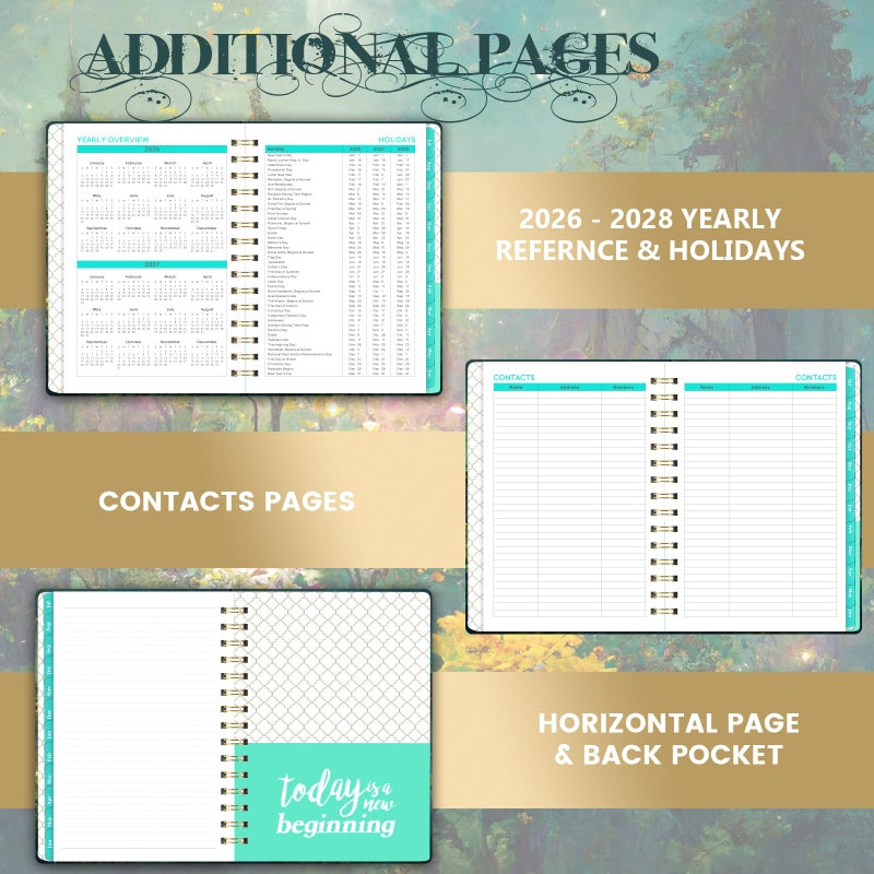 Pinchoco Planner 2026-2027 - Academic Planner 2026-2027, Jul. 2026 - Jun. 2027, 6.3" x 8.4", Weekly and Monthly with Tabs, 26-27 Calendar Planner, Hardcover, Inner Pocket, Thick Paper - Image 3