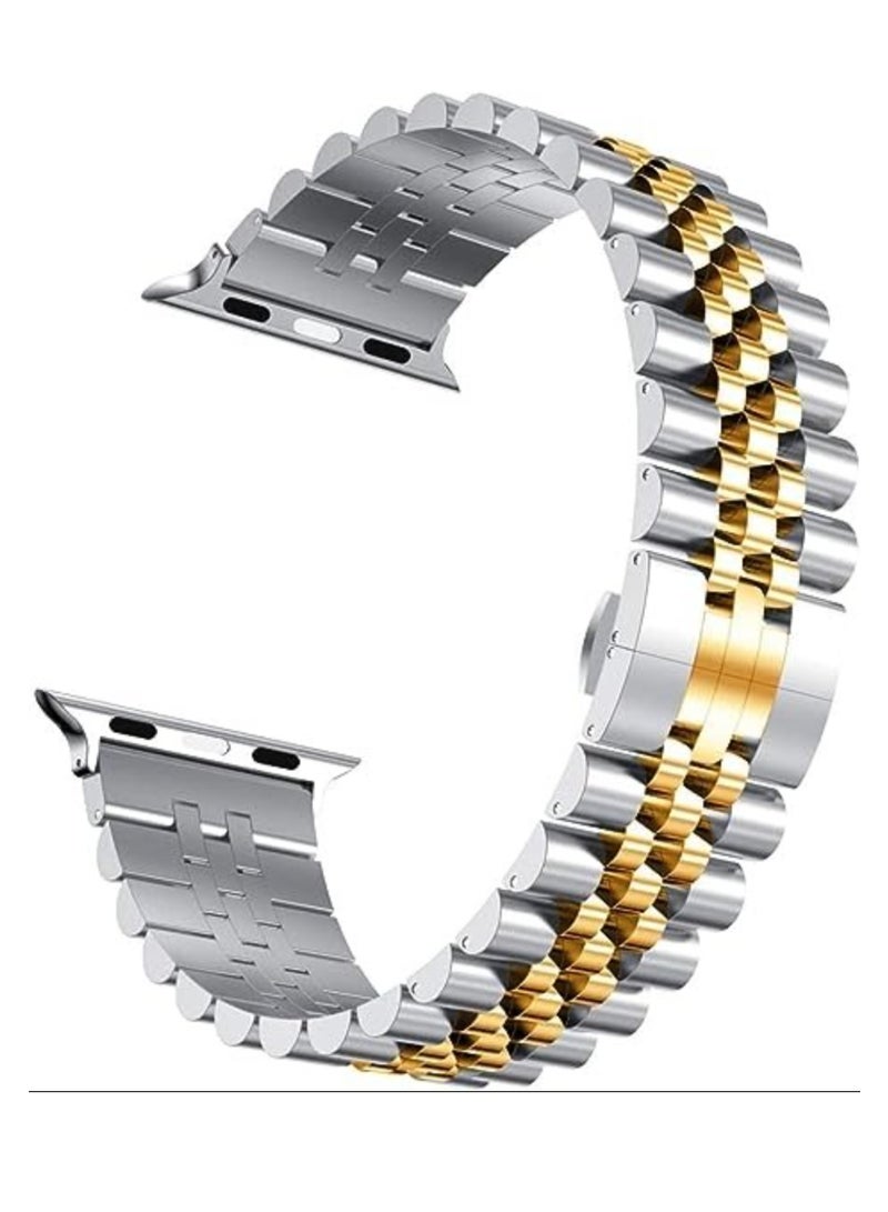 ELTRAZONE Replacement Band Compatible with Apple Watch 45mm / 44mm / 42mm, Stainless Steel Solid Strap Metal Bracelet for Apple Watch Series 7 6 5 4 3 2 SE - Image 3