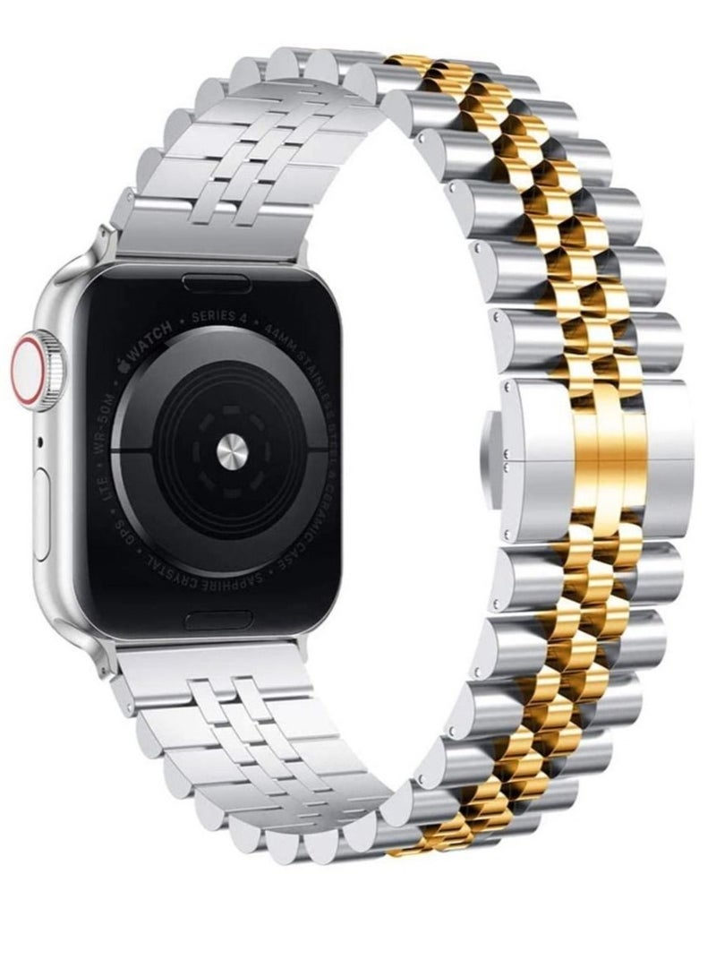 ELTRAZONE Replacement Band Compatible with Apple Watch 45mm / 44mm / 42mm, Stainless Steel Solid Strap Metal Bracelet for Apple Watch Series 7 6 5 4 3 2 SE - Image 2