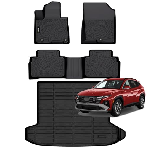 Jenofa-Floor Mats for Hyundai Tucson 2022-2026 (Only Gasoline) Car Mats Cargo Mat Fit 2025 Tucson Gas All Weather Protection Non-Slip Waterproof Durable Automotive Floor Liner Accessories Full Set - Image 1