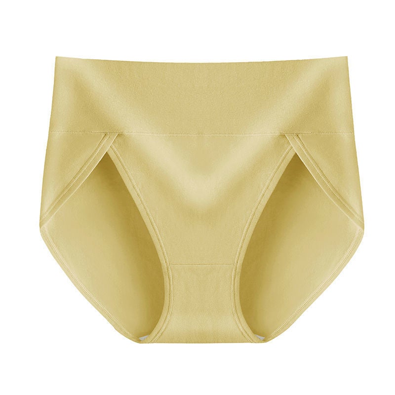 Cross-border high waist underwear womens cotton crotch Autumn New Body Shaping hip lifting Amazon plus size womens underwear Yellow