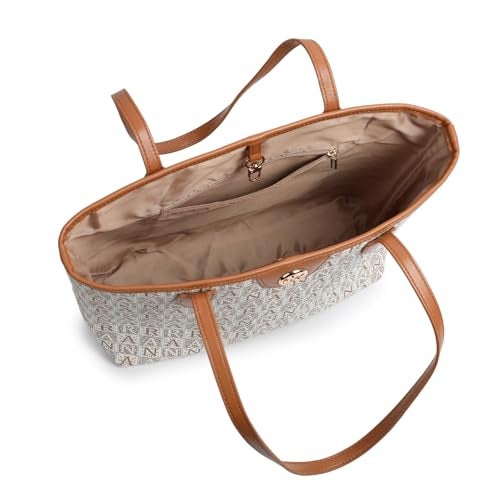 NOJTI Women’s Handbag Tote Bag Premium PU Leather Shoulder Bag with Top Handle & Detachable Strap – Stylish Large Capacity Purse for Office, Casual & Party Use (H238-Brown) - Image 3