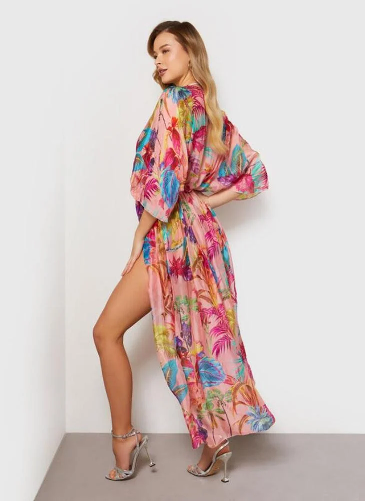 جس Longline Kimono Beachwear