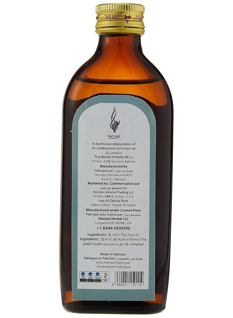 HEMANI Hemani Tea Tree Oil 150ml | 100% Pure Oil for Acne, Dandruff Control, Skin Care, Hair Growth & Aromatherapy - Image 2