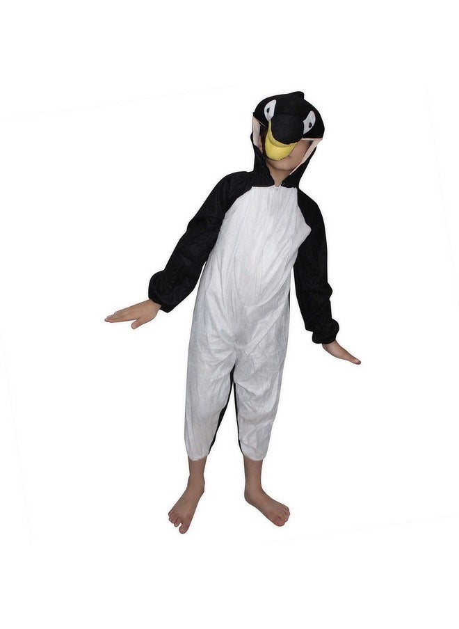 Kaku Fancy Dresses Kaku Fancy Dresses Fleece Penguin Bird Costume For Kids - Black, 7-8 Years | Animal Fancy Dress For Boys & Girls  - Image 1
