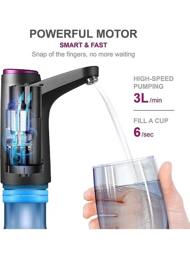 Arabest Portable USB Charging Water Pump Dispenser Water Pump 1 Black, Electric Water Pump, Portable Water Dispenser Pump with Efficient Battery Life, Suitable for Home Kitchen, Office, and Outdoor Travel - Image 5