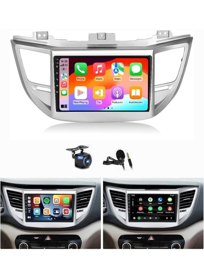 Vierex Android Car Stereo Screen For Hyundai Tucson 2015-2018 With Apple Carplay Android Auto Wireless 4GB RAM 32GB ROM WiFi DSP Radio Bluetooth HD Camera Included Fast Interface Octa-Core Processor  - Image 1