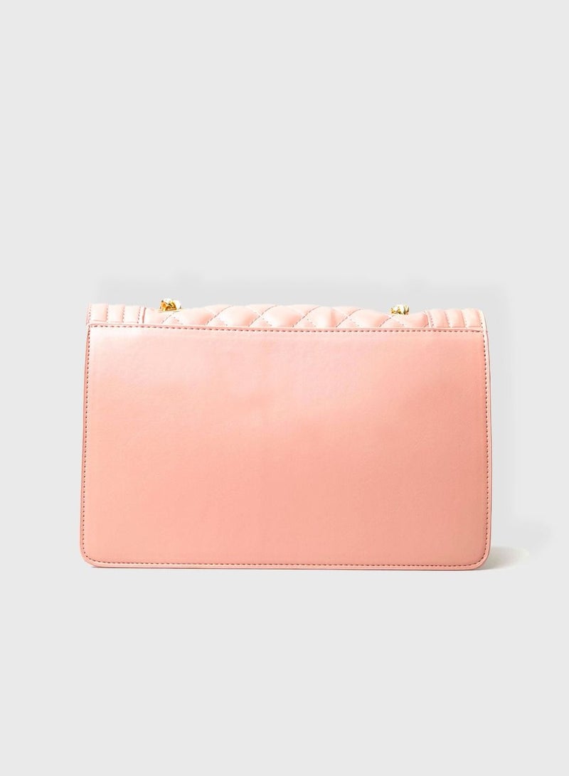 AMICA Erica Diamond Quilted Crossbody Bag for Women - Pink - Image 5