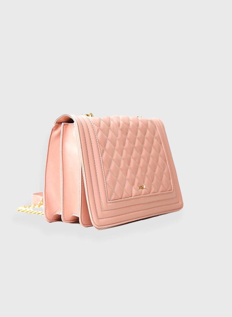 AMICA Erica Diamond Quilted Crossbody Bag for Women - Pink - Image 2