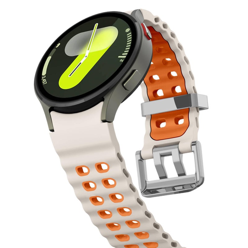 سوار ساعة ذكية باللون أسود قابل للتعديل رياضي من السيليكون متوافق مع Samsung Galaxy Watch 7 بملاءمة قابلة للتعديل وحزام ناعم للاستبدال اليومي للحمل اليومي للاستخدام المتكرر - Image 4
