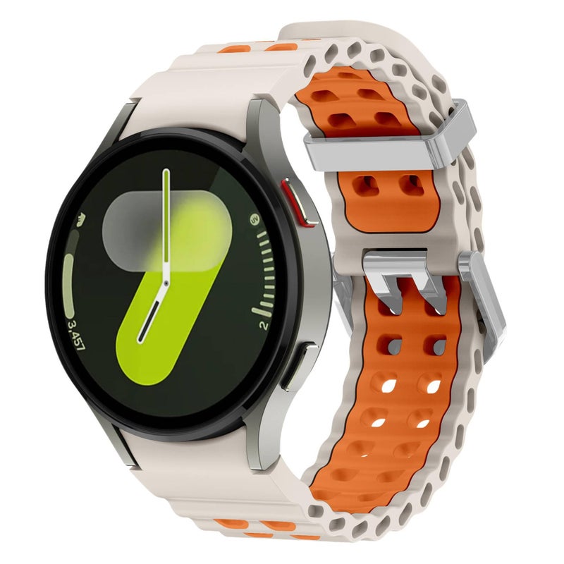 سوار ساعة ذكية باللون أسود قابل للتعديل رياضي من السيليكون متوافق مع Samsung Galaxy Watch 7 بملاءمة قابلة للتعديل وحزام ناعم للاستبدال اليومي للحمل اليومي للاستخدام المتكرر - Image 5
