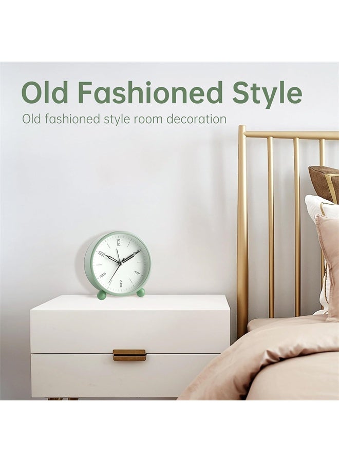 هومستر ساعة المنبه, سوبر هادئة غير تثبيت مع ضوء الليل, تعمل البطارية, ساعة غرفة النوم,ساعة المنبه المعدنية المستديرة المألوفة للمكتب, كبار السن, الكبار, الأطفال, هدية المدرسة, أخضر - Image 5