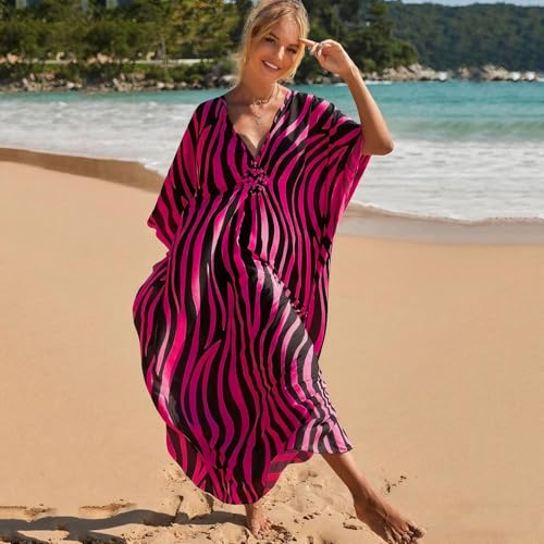 IMAGEKOPE Kaftan Dresses for Women Plus Size V-Neck Moo Moos Batwing Kaftan Beach Dress Bathing Suit Cover-Up Loungewear - Image 4