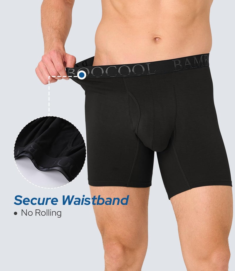 BAMBOO COOL Mens Breathable Underwear Classic Boxer Briefs for Men 3 Pack - Image 3