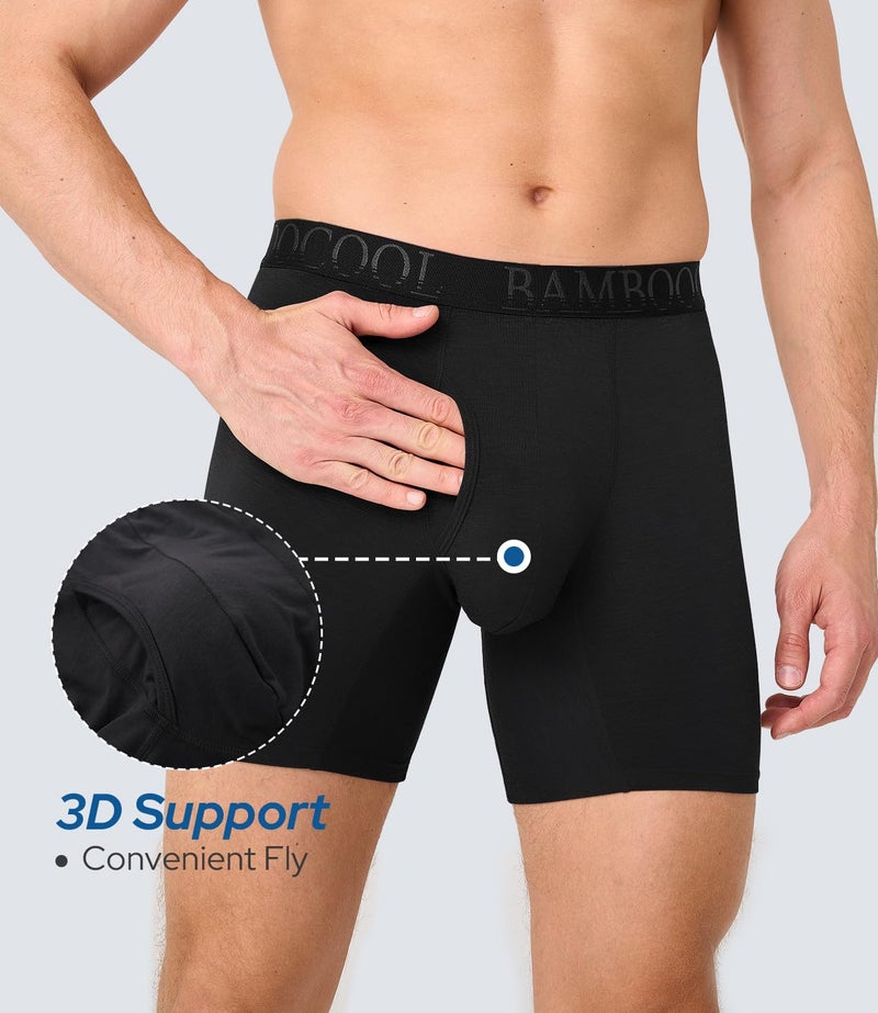 BAMBOO COOL Mens Breathable Underwear Classic Boxer Briefs for Men 3 Pack - Image 4