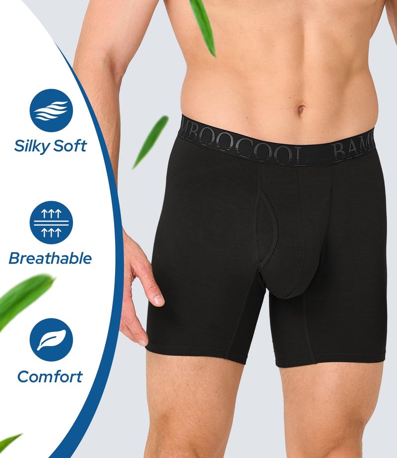 BAMBOO COOL Mens Breathable Underwear Classic Boxer Briefs for Men 3 Pack - Image 2