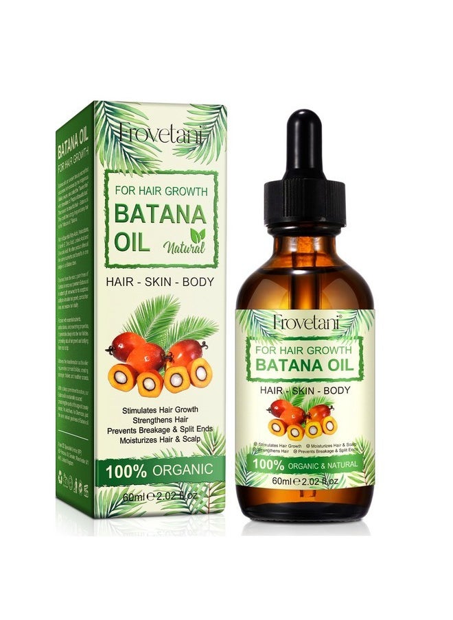 Frovetani Batana Oil for Hair Growth, 100% Pure Organic Cold Press Batana Oil from Honduras, Thicker & Stronger Hair, Eliminate Split Ends, Prevent Hair Loss, Nourishes Scalp Hair and Skin (60ml) (1)  - Image 1