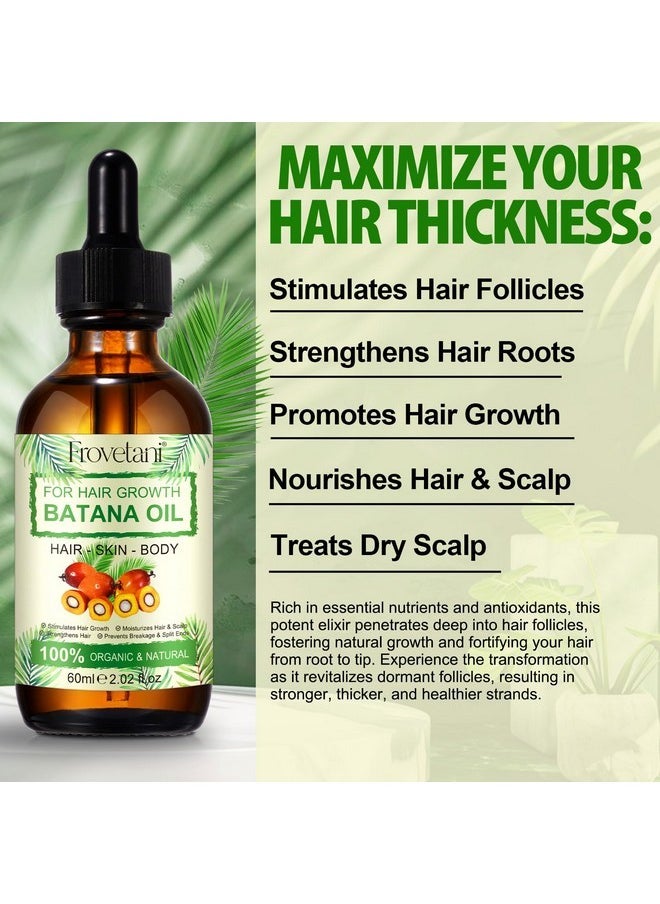 Frovetani Batana Oil for Hair Growth, 100% Pure Organic Cold Press Batana Oil from Honduras, Thicker & Stronger Hair, Eliminate Split Ends, Prevent Hair Loss, Nourishes Scalp Hair and Skin (60ml) (1)  - Image 5
