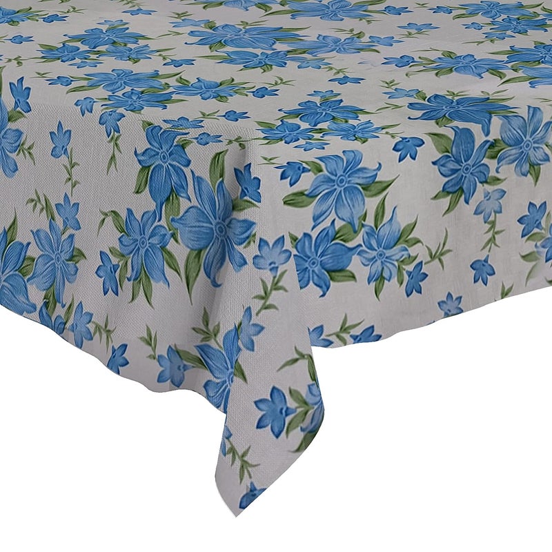 Wings Star Dining Table Cover for 6 to 8 Seater 60 x 90 inch Size Waterproof and Dustproof Flower Blue 60x90 inch 68 Seater - Image 5