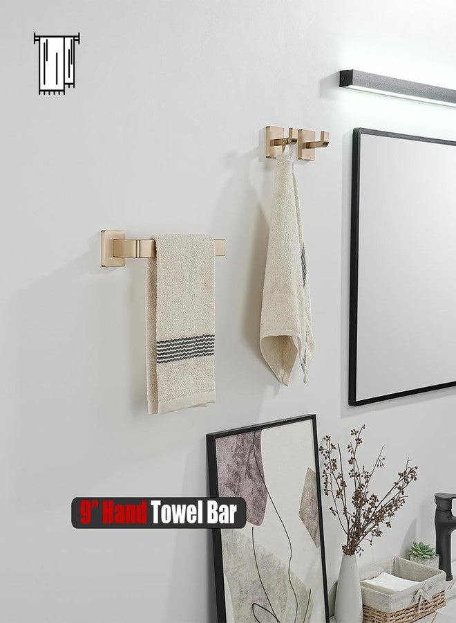 JQK Hand Towel Holder Towel Ring Champagne Bronze, 10.2 Inch 304 Stainless Steel Bathroom Hand Towel Bar Wall Mount, THH250L9-CB - Image 5