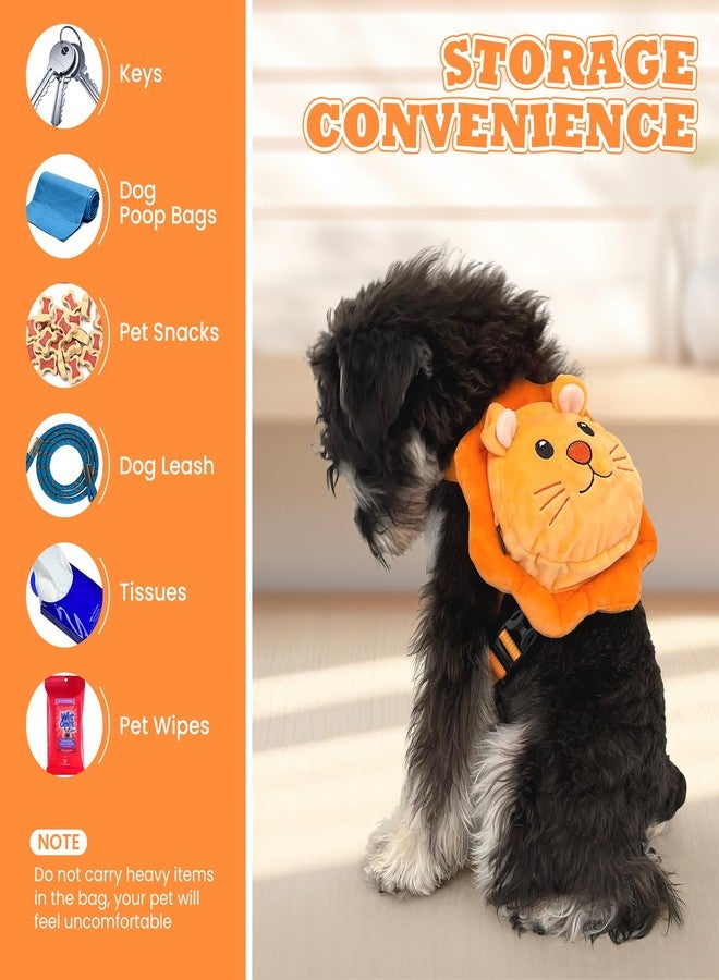 ROZKITCH Dog Backpack Harness, Soft and Adjustable Pet Saddle No Pull Bag with D-Ring for Small Medium Dogs, Cute Lion Design for Outdoor Travel, Walking, and Hiking Animal Self Carrier Bag M - Image 3