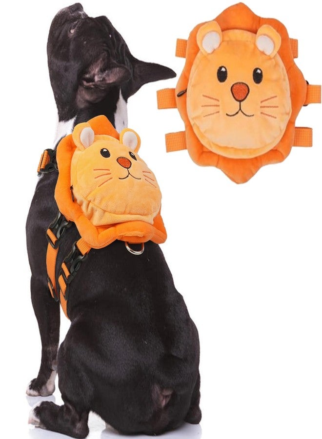 ROZKITCH Dog Backpack Harness, Soft and Adjustable Pet Saddle No Pull Bag with D-Ring for Small Medium Dogs, Cute Lion Design for Outdoor Travel, Walking, and Hiking Animal Self Carrier Bag M - Image 1