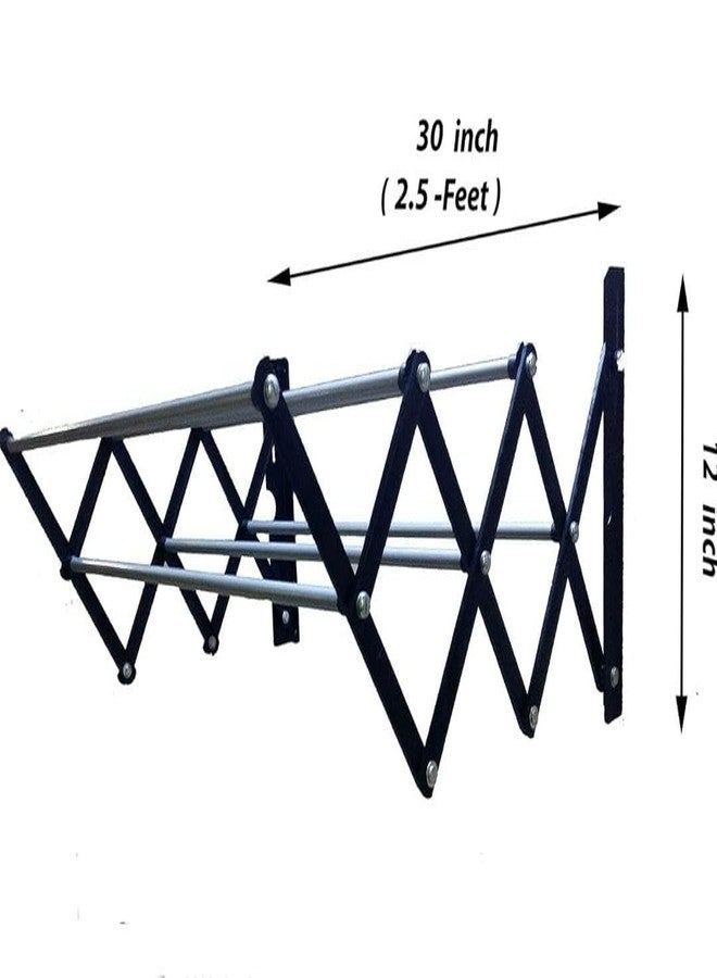 PRETOX Powder Coated Steel Foldable & Rust Proof Wall Mount Cloth Drying Stand Stainless Steel Wall Mounting Foldable Clothe Drying Stand Rack Towel Drying Hanger (Medium Mounted Cloth Stand 30'' in) - Image 4