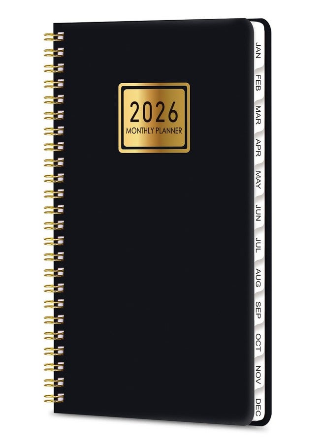 ZTX 2026 Planner Weekly and Monthly Planner Calendar,Jan 2026-Dec 2026.Wirebound,Laminated Tabs,Storage Pocket,for Teachers,Students,Women & Men,A5 size,Black - Image 1