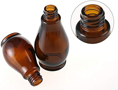 VASANA 2PCS Empty Refillable Amber Glass Lotion Pump Press Bottles Jars Makeup Face Cream Toiletries Toner Liquid Travel Containers Emulsion Essential Oil Dispenser