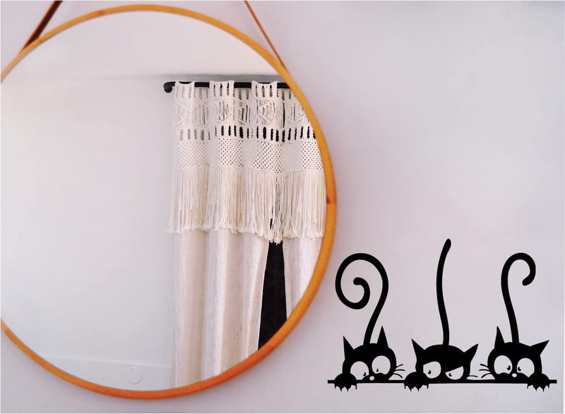 Decaltor Wall PVC Wall Sticker Decal Quote Art Vinyl Cat Pattern 8''×12' Black - Image 4
