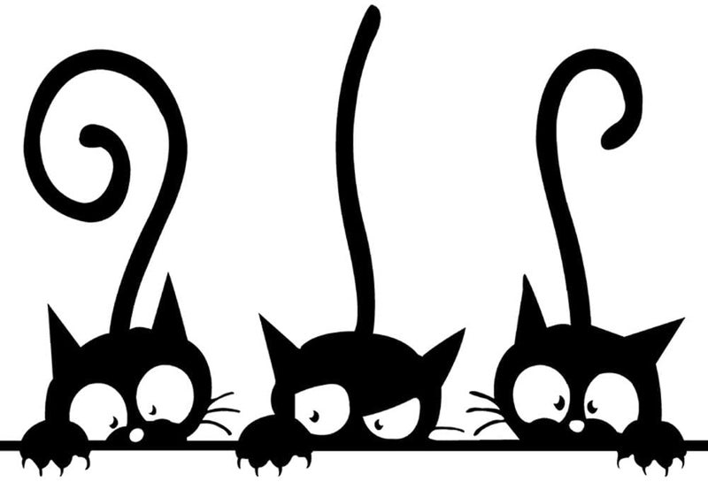 Decaltor Wall PVC Wall Sticker Decal Quote Art Vinyl Cat Pattern 8''×12' Black - Image 1