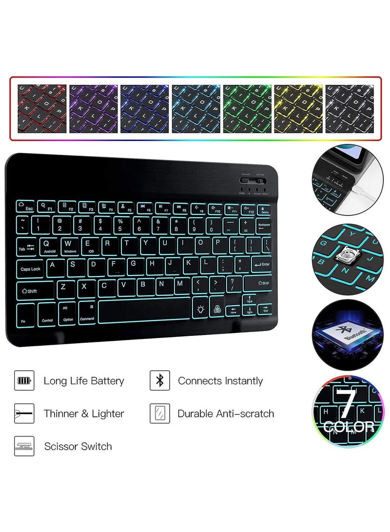 General Keyboard Case for Xiaomi Pad 6 / Pad 6 Pro 11 Inch 2023 Release, Detachable 7 Color Backlit Bluetooth Keyboard, Protection Soft Cover, Flip Stand  - Image 3