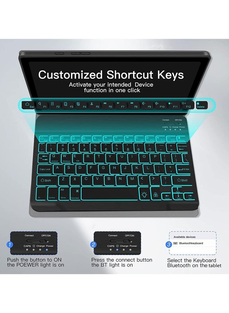 General Keyboard Case for Xiaomi Pad 6 / Pad 6 Pro 11 Inch 2023 Release, Detachable 7 Color Backlit Bluetooth Keyboard, Protection Soft Cover, Flip Stand  - Image 5