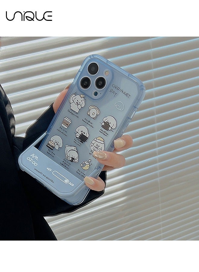 يونيك متوافق مع حافظات ايفون 15 برو ، حافظات هاتف يوميات عمل الجرو ، حافظات هاتف زرقاء ، حافظات هاتف مخفية - حافظة هاتف أنيقة وبسيطة - TPU Drop Protection - Image 4