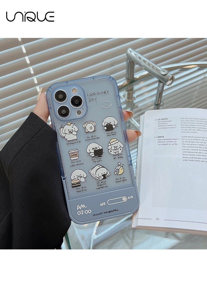 يونيك متوافق مع حافظات ايفون 15 برو ، حافظات هاتف يوميات عمل الجرو ، حافظات هاتف زرقاء ، حافظات هاتف مخفية - حافظة هاتف أنيقة وبسيطة - TPU Drop Protection - Image 5