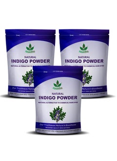 Havintha Havintha Indigo Powder For Black Hair | Herbal Indigo Leaf/Indigofera Tinctoria Powder, for Natural Hair Coloring | No Added Colour Or Preservatives 227g (Pack of 3)  - Image 1