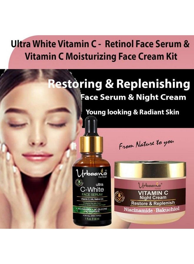 Urbaano herbal Vitamin C Night Cream 20% Vitamin C Face Serum Brightening Firming Acne Dark Spot Reducer With Niacinamide Hyaluronic Acid (30Ml) Combo Pack  - Image 3