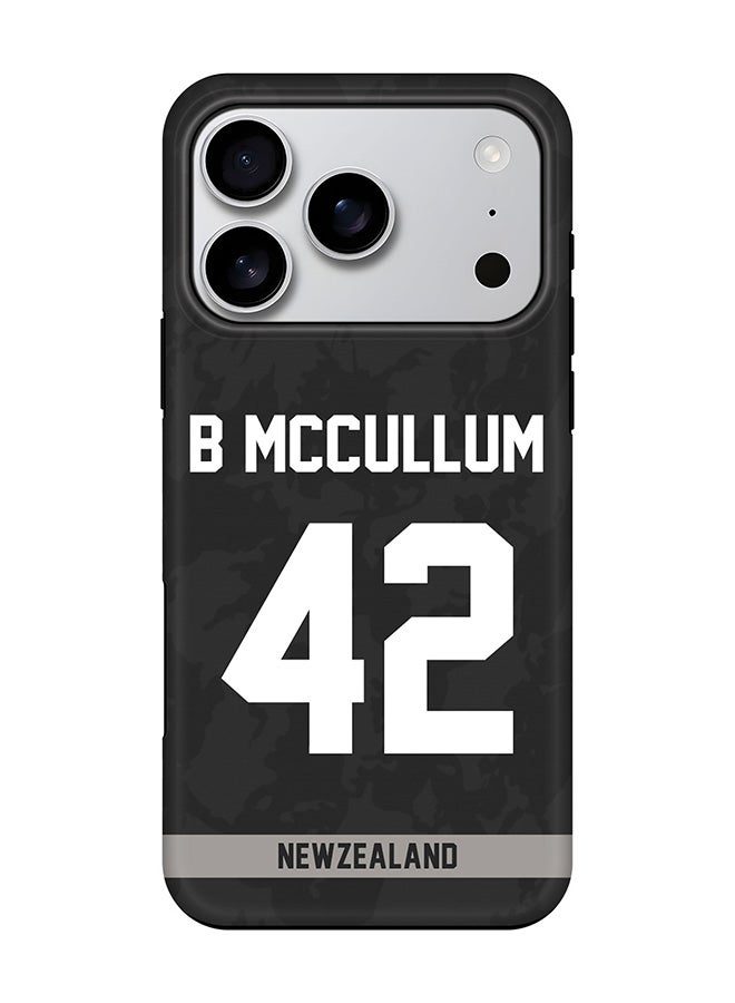 Stylizedd Tough Pro Magnetic Case for iPhone 17 Pro, Dual Layer hybrid PC + TPU Mobile Cover Matte - New Zealand Brendon McCullum, Jersey No 42
