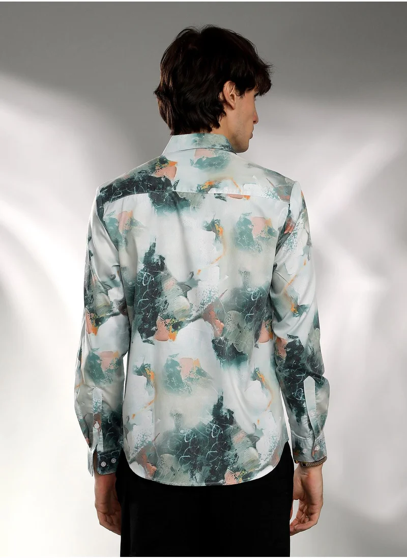 كامبوس سوترا قميص Jungle Green Faded Bloom للرجال